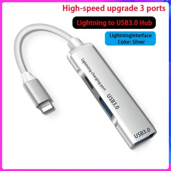 OTG pre Apple USB 3.0 USB 3.0 Hub USB OTG Adaptér Pre iPhone, iPad iOS Lightning na USB Hub 3.0 S Lightning Port Nabíjanie