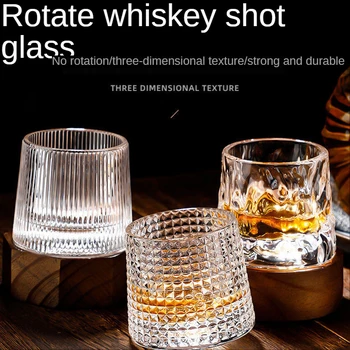Japonský Vertikálny Vzor Pohára Pohár Tvorivé Dekompresný Artefakt Rotujúce Pribrala Sklo Zahraničné Víno Whisky Malé Teacup