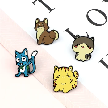 Roztomilý Zvierat Brošňa Kolíky Mačky Mačiatko Fox Odznak Zábavné Kreatívne Šperky Vlastné Kovové Tlačidlo Džínsy, Tričko Pin Darčeky pre Deti Deti