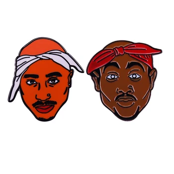 Tupac Shakur Smalt pin spevák a rapper 2pac Thug Life Hip Hop star brošňa hudby odznak šperky