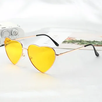 Dámy v Tvare Srdca slnečné Okuliare kovové Ženy Značky Módny Návrhár bez obrúčok LÁSKA Jasné Tichom Šošovky, Slnečné Okuliare Oculos UV400