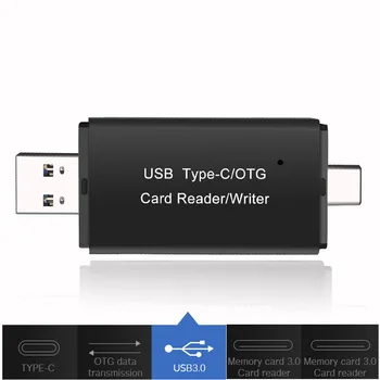 3 V 1 Čítačka Kariet USB 3.0 Typ C Na SD Micro SD TF Adaptér pre Notebook Príslušenstvo OTG Cardreader Smart Pamäťových SD Kariet