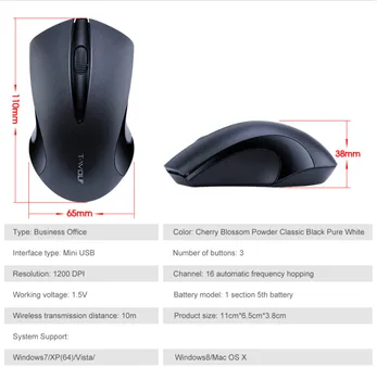 Q2 Optická Bezdrôtová Myš pre Prenosné Ergonomické Myši USB Prijímač s 2.4 GHz 10M Rozsah Pre PC Počítač/ Notebook/ Stolový Pohodlné Použitie