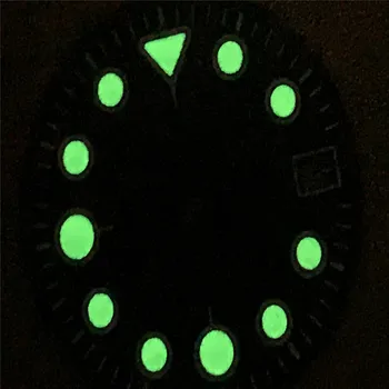 28.5 MM Sledovať Dial pre NH35/NH36 Sledovať Pohyb Súprava na Opravu Zelený Svetelný Náramkové hodinky Ciferník