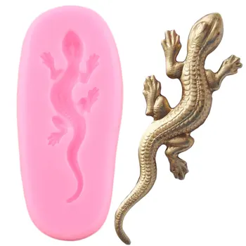 Lizard Gecko Salamander Silikónové Formy DIY Strany Čokoláda Cupcake Vňaťou Fondant Cake Zdobenie Nástroje Candy Živice Hlinené Formy