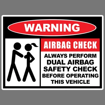 Upozornenie Obtlačky Upozornenie Airbag Skontrolujte, Zábavné Vinylové Nálepky Auto Truck Okno Odtlačkový Bezpečnosti Nárazníka PVC Vinyl Reflexné Nálepky