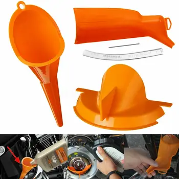 Drip-Olej bez Filtračný Lievik Oleja Nástroj &Hadice Auta Orange pre Harley Davidson (s Benzínom a Primárne Prípade)