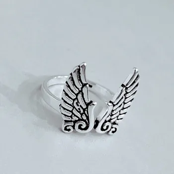 Vintage Striebornej Farbe Krídla Prstene Pre Ženy Krásne Šperky Prstom Otvorte Krúžky Na Párty Darček K Narodeninám