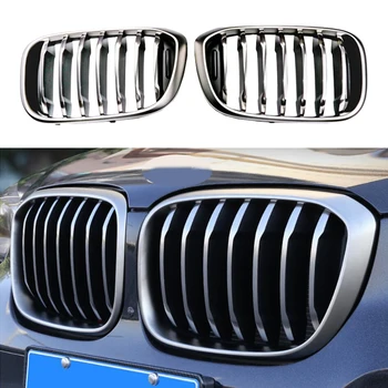 1Pair Matný Chróm Prednej maske/Mriežok Obličky Pre BMW X4 G02 X3 G01 2018-2020 Predný Nárazník Mriežka Auto Styling
