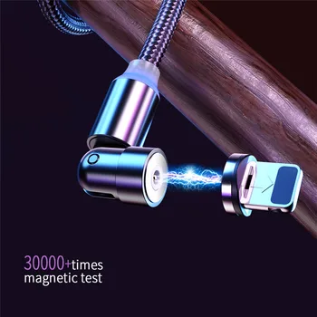 Magnetické Rýchle Nabíjanie Kábel Micro USB, Typ C Kábel 360º/180º Otáčania Ohýbať Magnetom Nabíjací Kábel Pre iphone Android Telefónu