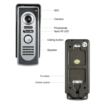 OWSOO 7 Palcový Video Dvere, Telefón, Zvonček Intercom Kit 1 Krytý Monitor 1 Vonkajšie Kamery na Nočné Videnie Hands-free pre Home Security