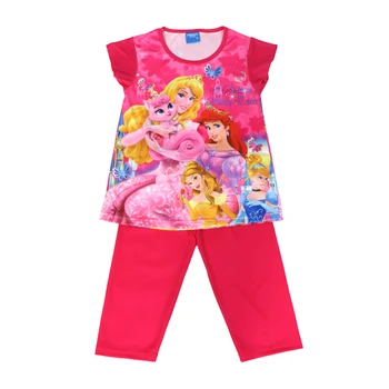 Disney Dievča Sady 2021 Lete Nové Deti Oblečenie detské Oblečenie Krátkym Rukávom+Nohavice, Pyžamá Vyhovovali Ariel Bell Módne 3-8Y