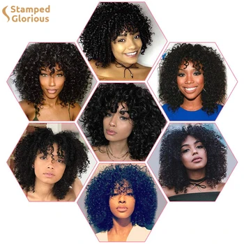 Isaic Slávnej Syntetické Kinky Afro Kučeravé Parochňu Krátke Čierne Parochňu pre Ženy Blond, Hnedá Ružová Prírodné Vysokej Teplote Vlasy