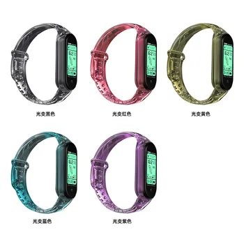 Fashional Transparentné Watchband Pre Xiao Mi Band 6 Popruh 3 4 5 silikónové Náhrada za Xiao Mi Band5 4 3 6 Prechod s