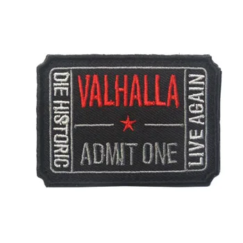 Výšivky Odznak Taktické Vikingovia Blázon Morálne Patch VALHALLA Nášivka Čierna Biela Odznak Seržant Dekoratívne Šaty Nášivka Patch