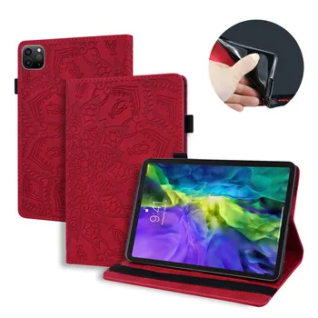 Pre iPad Pro 12.9 2021 Prípade Tabletu Kvet 3D Emboss Kožený Kryt Funda pre iPad Pro 11 12 9 2020 2021 Prípade Coque