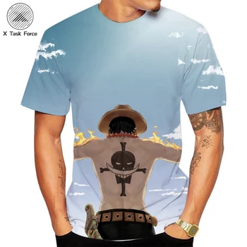 Letné Jeden Kus T shirt mužov Japonské Anime, Luff 3D T-shirt mužov voľné bežné Krátke Rukávy topy mužov Anime šaty, tričko homme