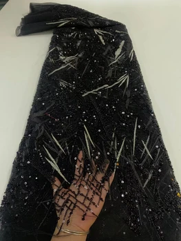 Luxusné Elegantné Cassic Korálkové Čipky 2021African Výšivky Tylu Textílie Pre Nevesty Svadobné Šaty NN898_K