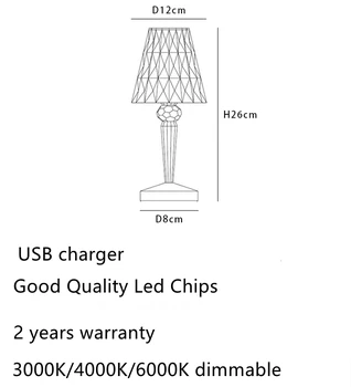Nové Akryl Diamond LED Lesklý stolná Lampa Tvorivé Európskej Módy Spálňa Štúdia Spálňa Nočné LED Tienidlo Lampy Stolové Lampy