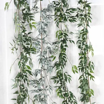 420 Listy 1.65 M Simulácia Prútia Leaf Veniec Umelý Ivy Rastliny Viniča Falošné Lístie, Kvety Liana Domov Svadobné Party Decor