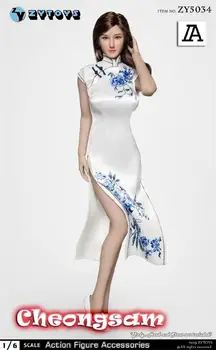 Na sklade ZYTOYS 1/6 žena akcie obrázok white/red Čínske Cheongsam Šaty Oblečenie Model ZY5034 pre 12