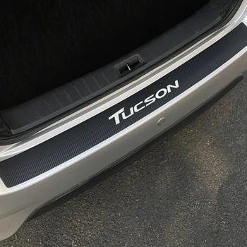 Karbónová Ochrana Nálepky Auto Batožinového Priestoru Zaťaženie Okraj Chrániča Kryt Kotúča Pre Hyundai Tucson, Auto Zadný Nárazník Dekor Príslušenstvo