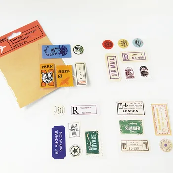 1pack/veľa custom vintage Cestovné pečiatky design pattern dekoratívne tesnenie darček nálepky Klasické Papierové Post Denník DIY dieťa