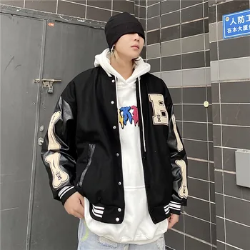 Jar Baseball Bundy kabát Výšivky List Žien Streetwear hip-hop Harajuku Škole Štýl Mužov prebalu