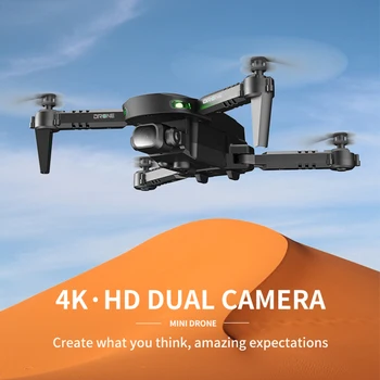 2021 Nové GD93 Mini Drone Profesional 4K 1080P HD Dvojité Fotoaparát, GPS, WiFi Fpv Hučí nadmorská Výška Podržte Čierna Skladacia Quadcopter Hračky