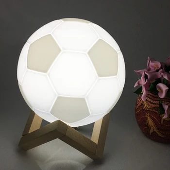 2018 Luminaria Dekoratívne RGB 3D Tlač Futbal, Noc, Svetlo, Dotyk Farieb Mení na Čítanie USB Futbal, Stolný Lampou Futbal Lampara