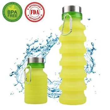 550ML Vody Fľaše BPA FREE Silikónové Zdvíhateľnej DrinkingCup Vonkajšie Športové Tour Lezenie Auto Cestovanie fľaša na vodu Skladacie Kanvica