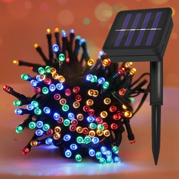 20/50/100/200 LED Solárne Lampy LED Reťazec Rozprávkových Svetiel Solárne Girlandy Záhrada Vianočná Výzdoba Pre Vonkajšie Osvetlenie
