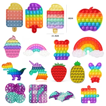 Rainbow Hračky Push Bublina Zmyslové Hračky Proti Stresu Squeeze Ploche Odľahčovacia Autizmus Rozmliaždeniu Hračky Pre Dospelých Detí, Hračky