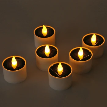 6pcs Solárne Flameless LED Sviečky Blikajúce Svetlá Čaj Vonkajšie Záhradné Solárne Svetlo Sviečky Romantické Svadobné Party Decor