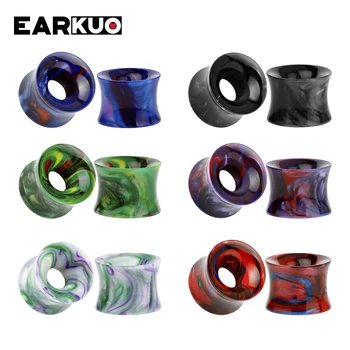 EARKUO High-End Populárne Fluorescenčné Živice, Akrylové Ear Piercing Tunely Expandéry Módne Telo Šperky, Náušnice Zástrčky Gagues 2KS