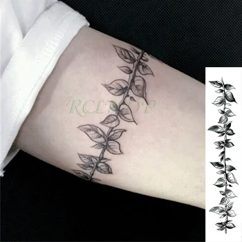 Nepremokavé Dočasné Tetovanie Nálepky Kvet, Listy Viniča Rastlina Falošné Tetovanie Osobnosti Flash Pás Paže, Nohy Tatto pre Ženy Muži