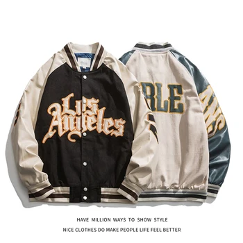 2021 Nové Jarné&Jeseň Výšivky Baseball Jacket Žien Kabát Mužov Pár Bombardér Unisex Priateľ Štýl Varsity Hiphop Ulici