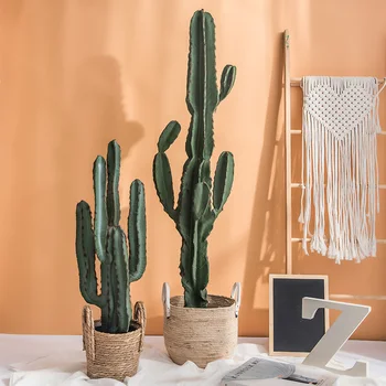 Veľké imitácia kaktus dekorácie Škandinávskych rastliny, domáce vnútorné false zelená črepníkové faery stĺpec dekorácie