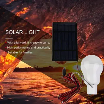 15W 150 Prenosný Solárny LED Žiarovka Solárne Svetlo Nabitá Slnečnej Energie Lampy Vonkajšie Baterka Tábor, Stan Rybárske Svetlo