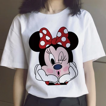 Mickey Roztomilé Anime z 90. rokov Tričko Ženy Ullzang Harajuku Kawaii Grafické T-shirt Minnie Streetwear Tričko kórejský Štýl Top Tee Žena