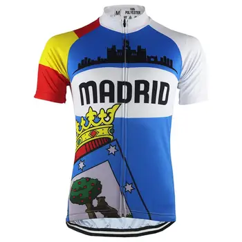 HIRBGOD Mužov Krátky Rukáv Cyklistika Dres 2020 Nové Kreslené Madrid Tlač Cyklistické Tričko Modré Priedušné Cyklistické Oblečenie, Topy,TYZ182-01
