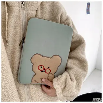 Tablet Prípade, Prenosný Úložný Vak Pre Mac, Ipad pro 9.7 11 13inch Cartoon Okuliare Bear Koala Rukáv Líniové Taška Študent Dievčatá Prípade