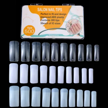 Nail Art Nástroj Pol na Nechty, Tipy 500pcs/Box Kórea ABS Materiál Clear/Prírodná/Biela False Nechty