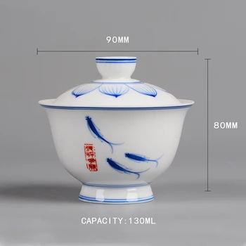 Čínsku Keramiku, Gaiwan Čaj Nastaviť Čína Tradície veko misy uvariť šálku čaju Ručne Maľované Gai Wan