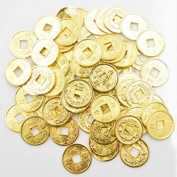 14 mm/20 mm Golden Staroveké Čínske Feng Shui Šťastie Mince Šťastie Draci Starožitné Bohatstvo Peniaze na Zbierku Darček