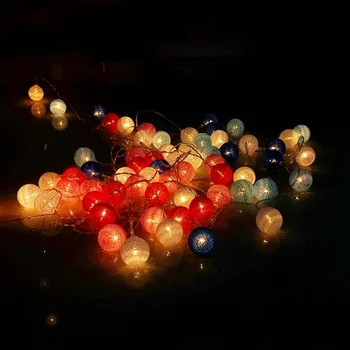 Bavlna Gule Svetelný Reťaz Vianočné Dekorácie pre Domov Vonkajšie String Svetlá LED Girlandy Loptu Brilantné Chanuka Salon Nový Rok