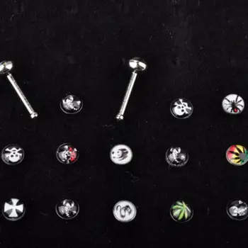 24Pcs/set Nose Krúžok Módny Piercing Šperky, Nos, Gombíky Chirurgickej Nerezovej Ocele Crystal Stud Krúžok pre Ženy Darček S Box