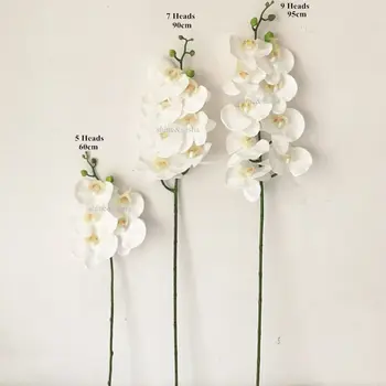 Veľkoobchod Latex5/7/9/11 hlavy Umelé Orchidea Falošné Phalaenopsis Kremíka PU Skutočný Dotyk Svadbu