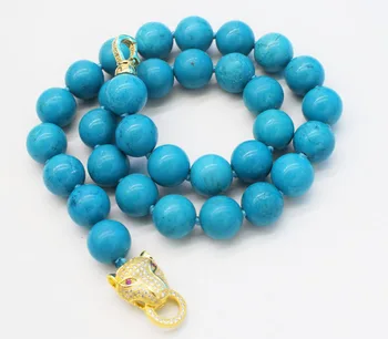 Modrá tyrkysový náhrdelník kolo 12 mm 18