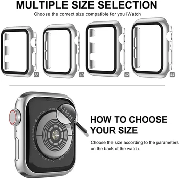 Sklo + Kryt pre Apple Hodinky Prípade 44 mm 40 mm 42mm 38mm Screen Protector Tlmič Príslušenstvo pre iWatch Série 6 5 4 3 se